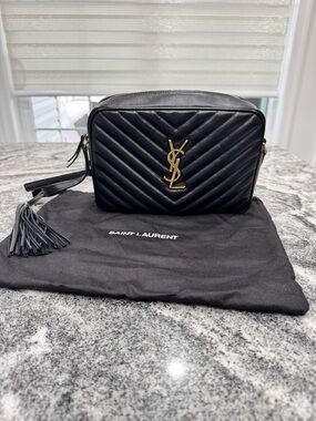 YSL Medium Camera Bag Black w/ Gold HW